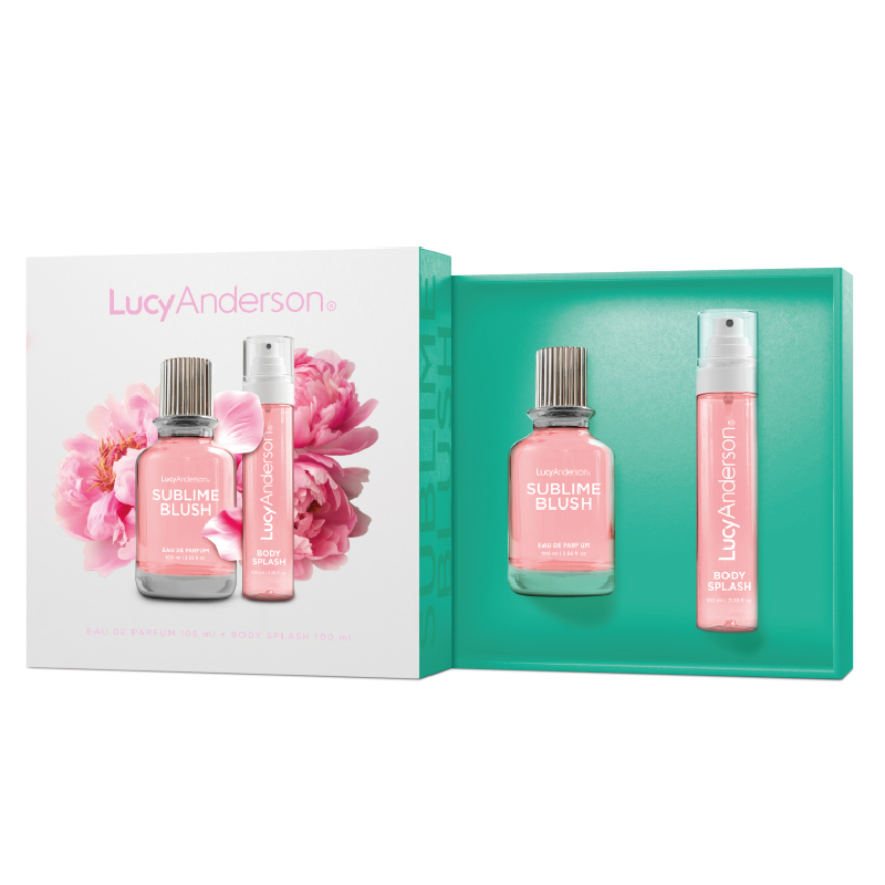 LUCY ANDERSON SUBLIME BLUSH EDP X 105 ML. Y BODY SPLASH X 100 ML.